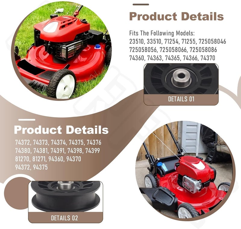BERPSE 110-6775 280-469 Flat Idler Pulley Compatible with Toro TimeCutters Lawn Mower Z4200, Z4202, Z4220, Z4235, Z5000 Z5020, Z5030, Z5035, Z5040, 23510, 33510, 71254, 71255, 725058046, 725058056 - Image 5